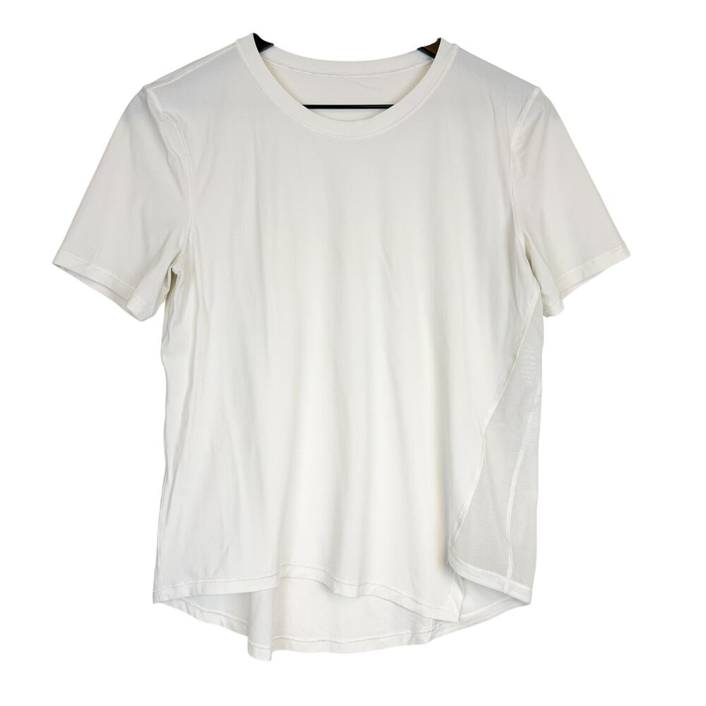 Lululemon Mesh Side Relaxed TShirt White Womens - Fits 8 10 Best